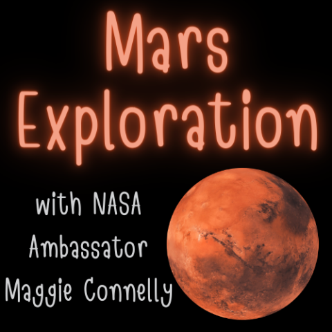 Mars Exploration in text with a photo of Mars