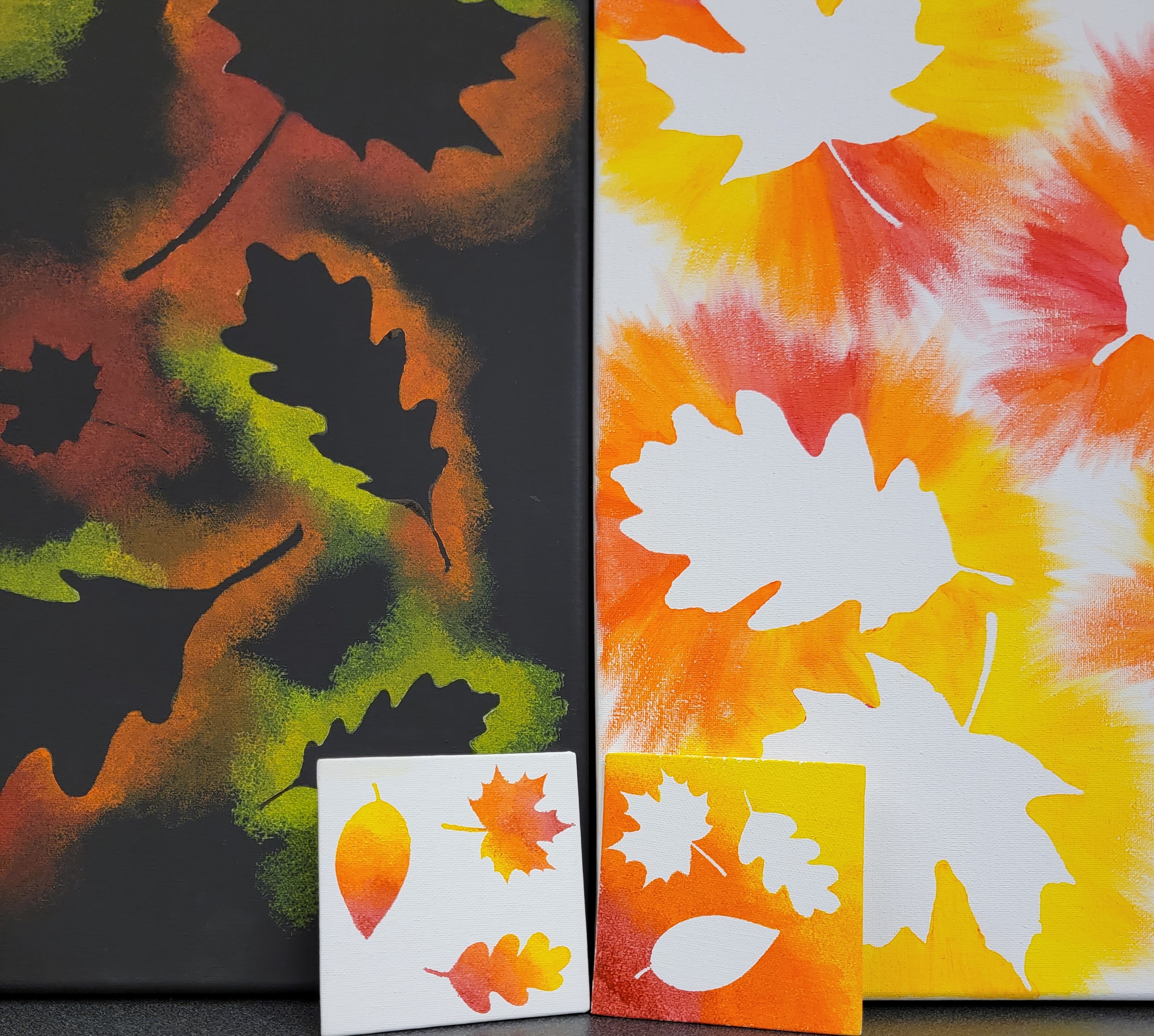 Four leaf paintings