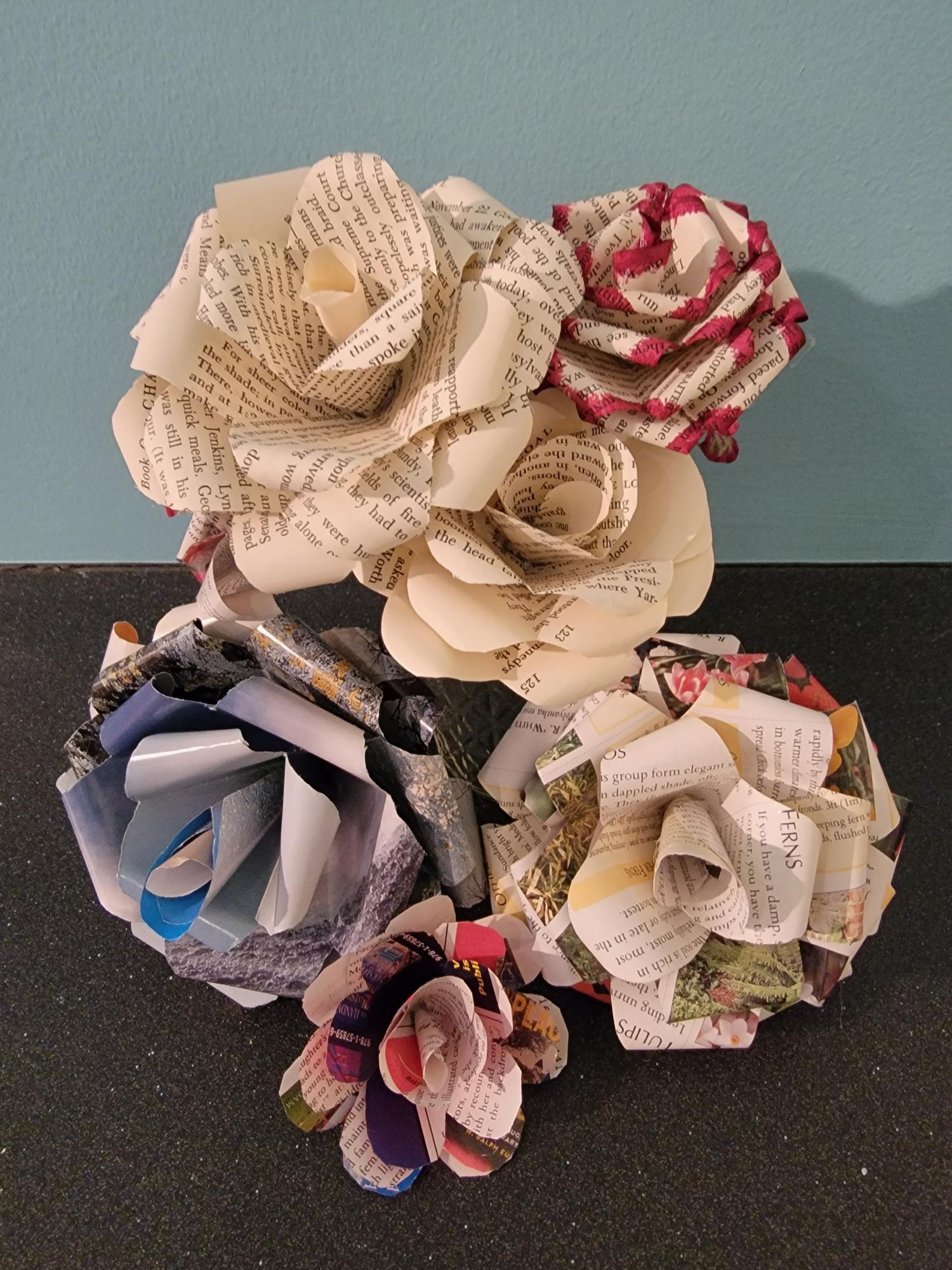 bouquet of paper roses