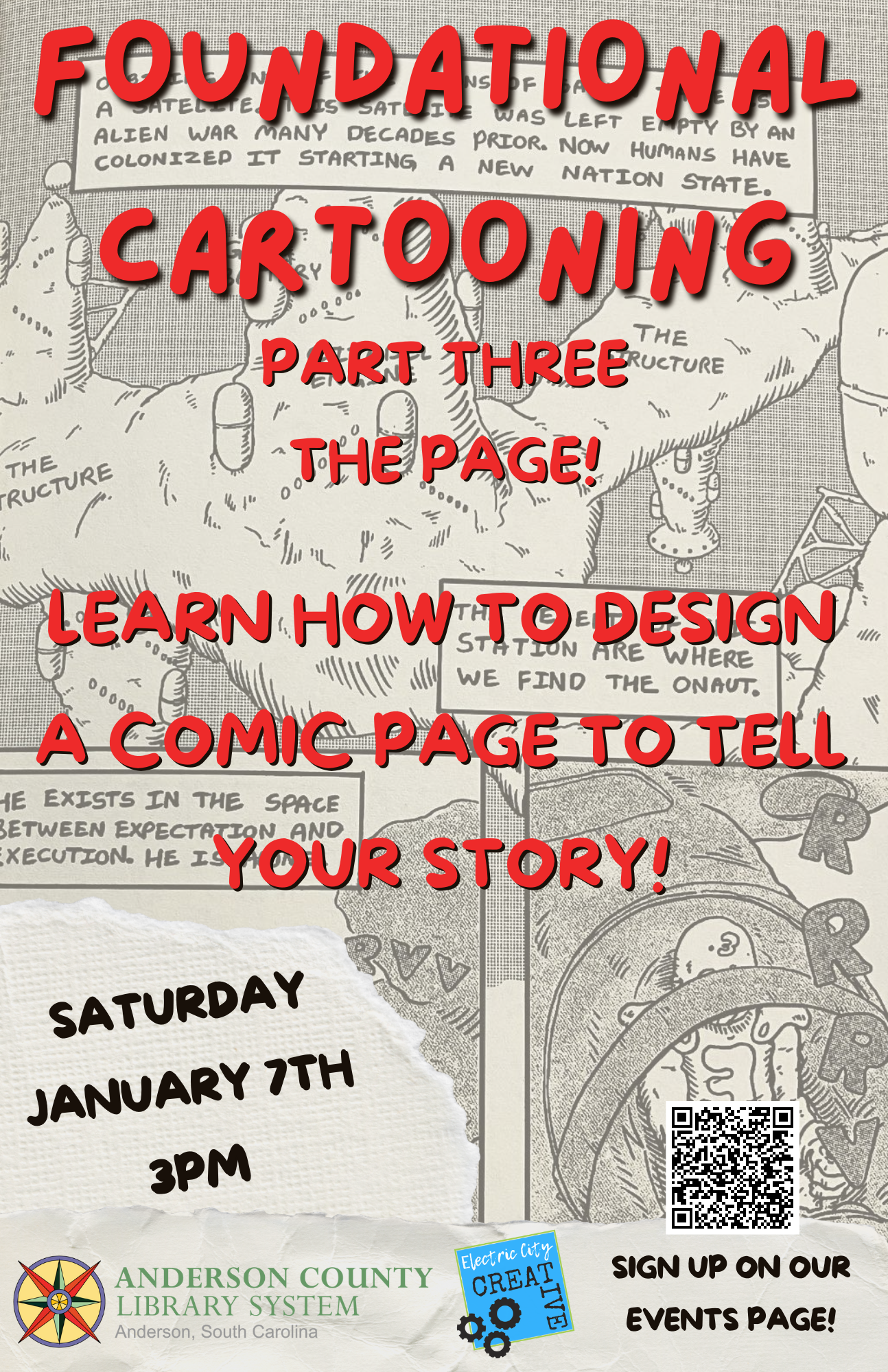 cartooning comic page poster