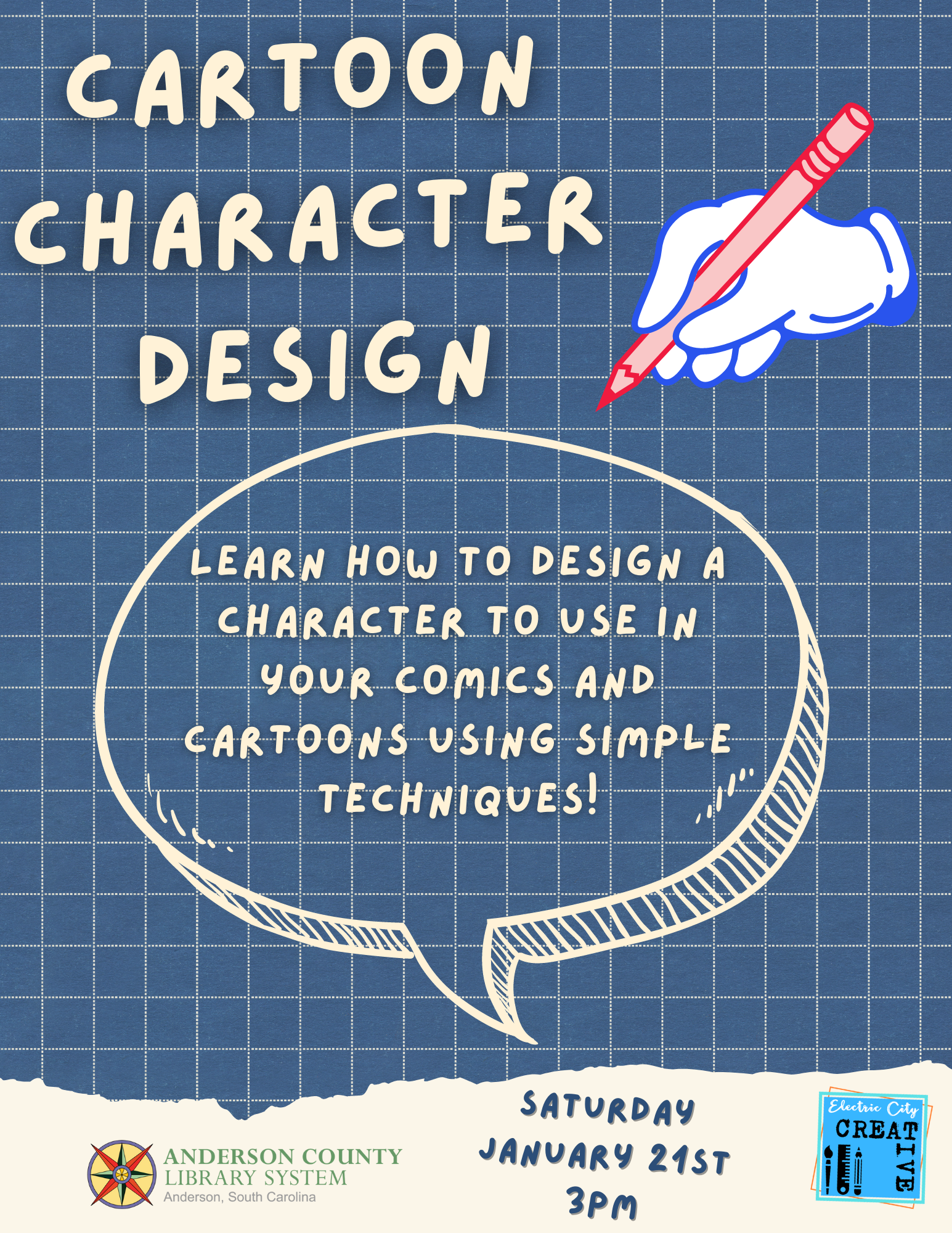 cartoon character design flyer image