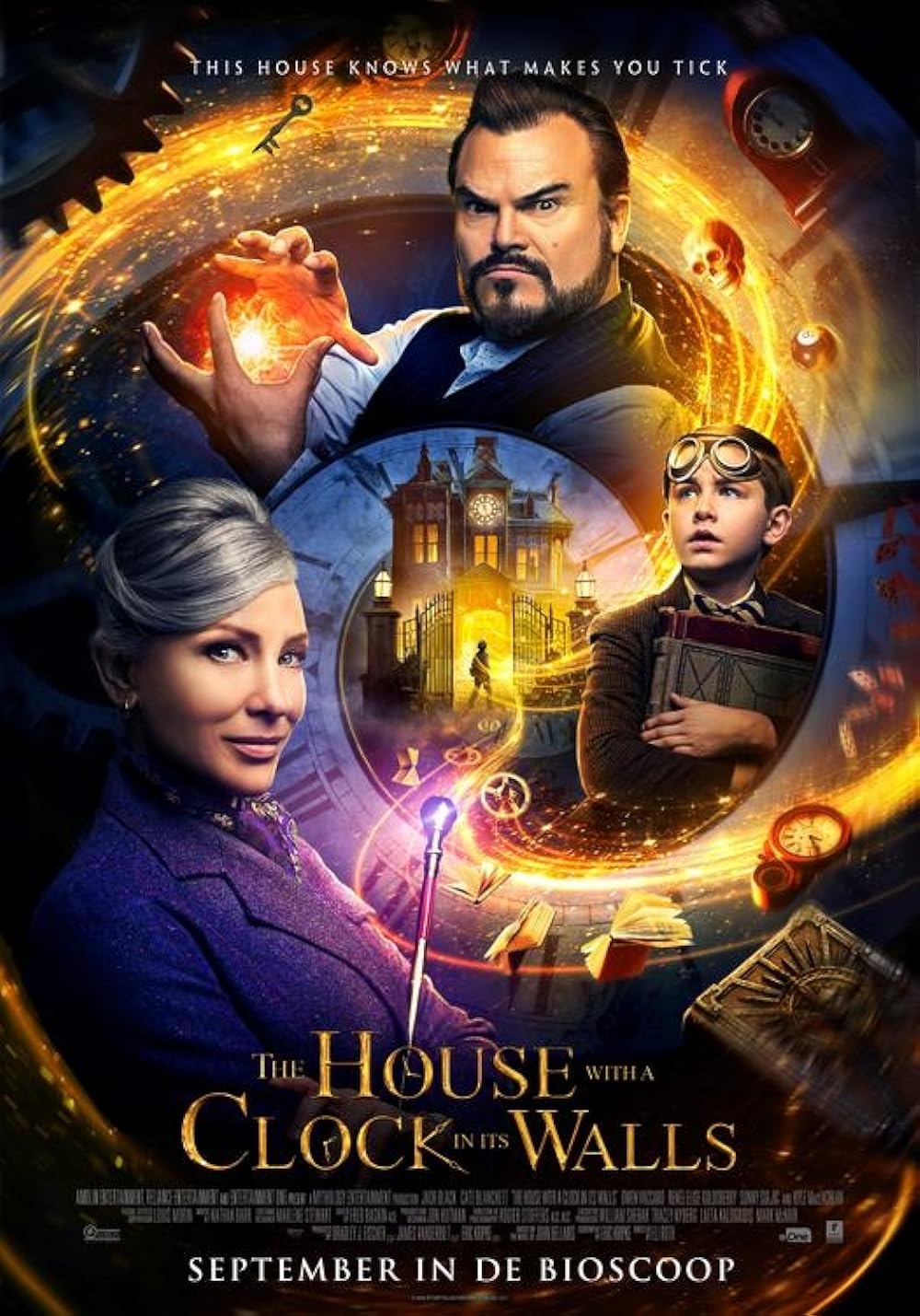 movie cover for the house with a clock in its walls