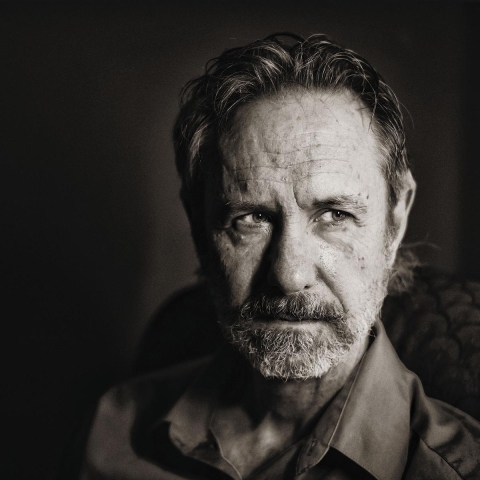 Black and white photo portrait of Ron Rash